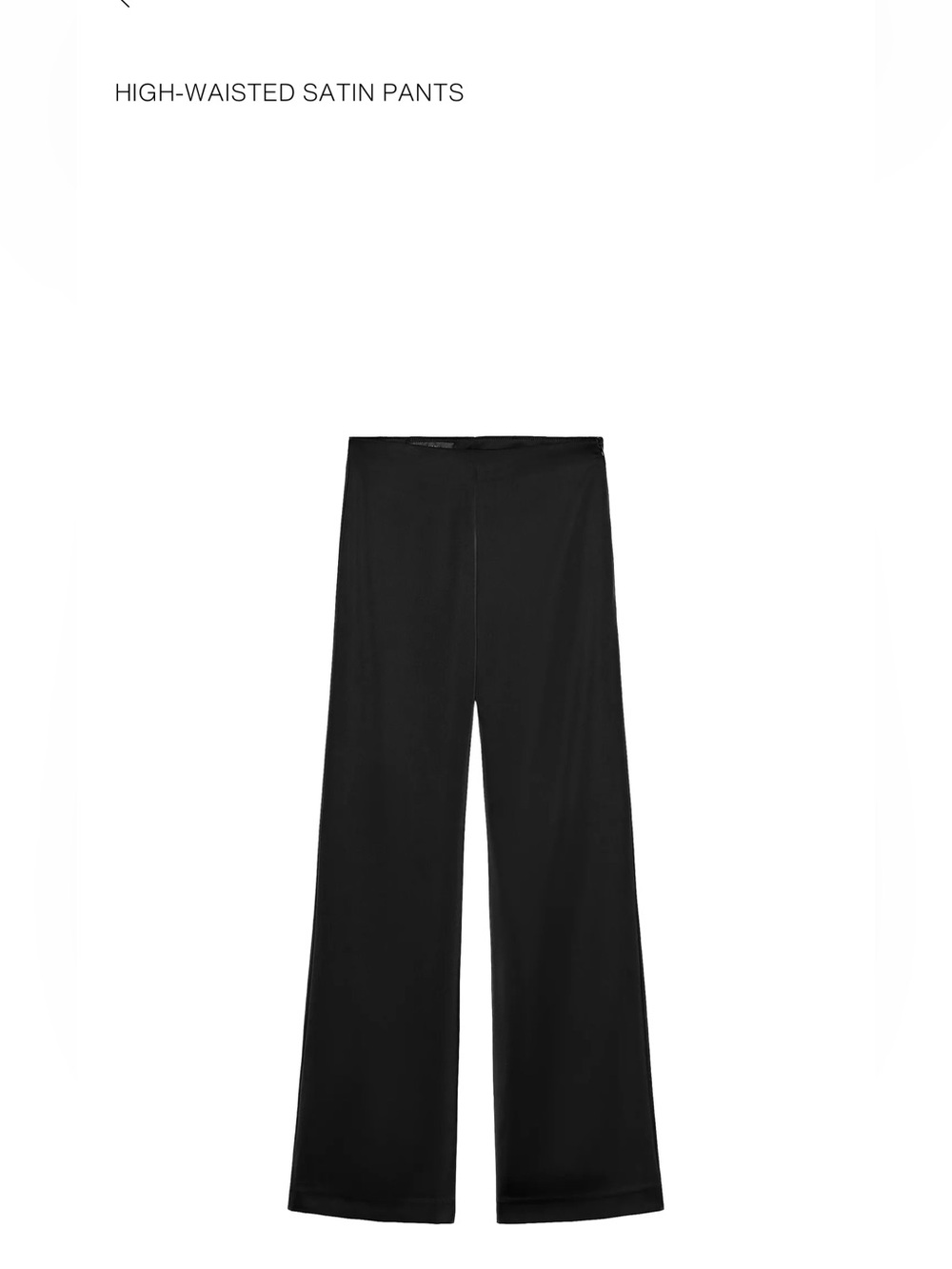 Zara Black High-Waisted Wide-Leg Satin Trousers
